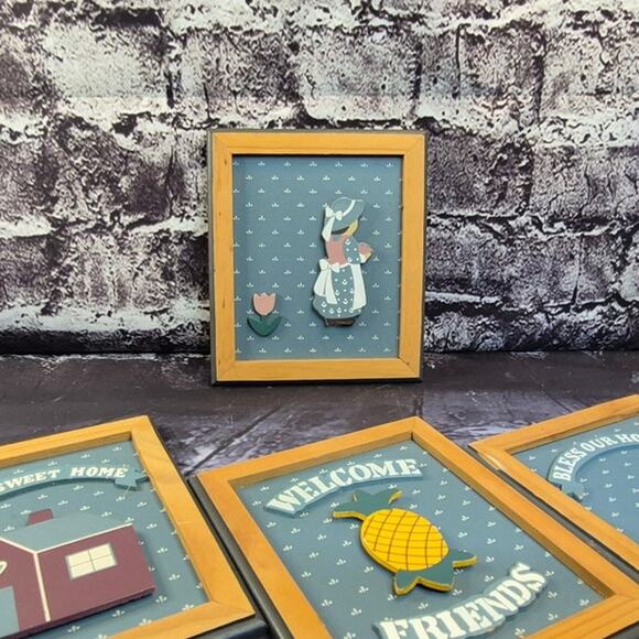 Vintage Habersnam Country Sign Collection Wood Framed Made in Taiwan - Picture 5 of 10